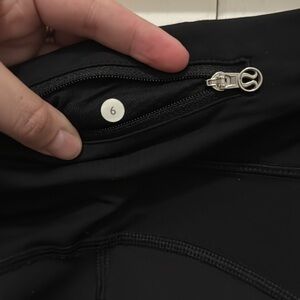 Lululemon Athletica Midnight Black Leggings with Zipper Accents